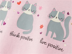 Name It t-shirt sweet dreams med katte - lyserød kattebluse